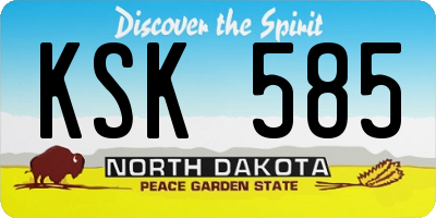 ND license plate KSK585