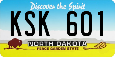 ND license plate KSK601