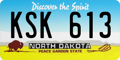ND license plate KSK613