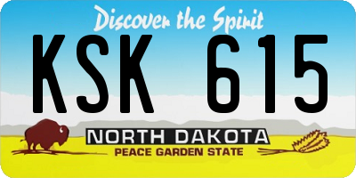 ND license plate KSK615