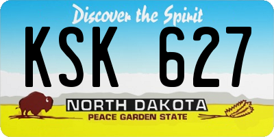 ND license plate KSK627