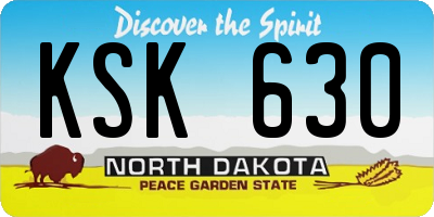 ND license plate KSK630