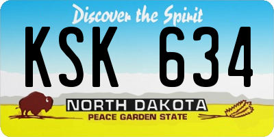 ND license plate KSK634