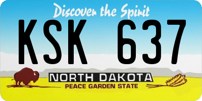 ND license plate KSK637