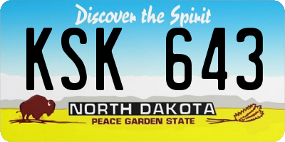 ND license plate KSK643