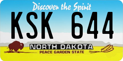 ND license plate KSK644