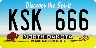 ND license plate KSK666