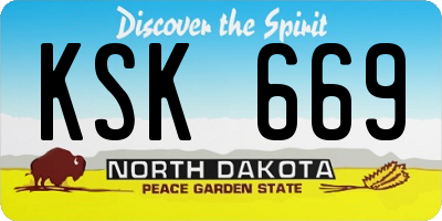 ND license plate KSK669