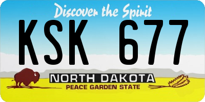 ND license plate KSK677