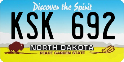 ND license plate KSK692