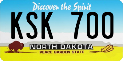 ND license plate KSK700