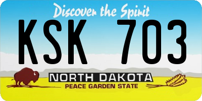 ND license plate KSK703