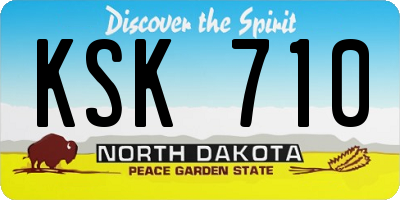 ND license plate KSK710