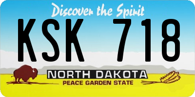 ND license plate KSK718