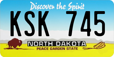 ND license plate KSK745