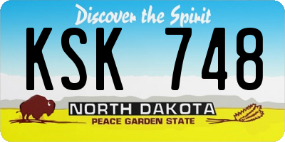 ND license plate KSK748