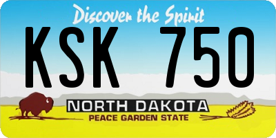 ND license plate KSK750
