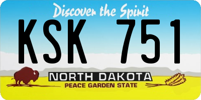 ND license plate KSK751