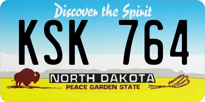 ND license plate KSK764