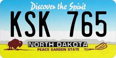 ND license plate KSK765