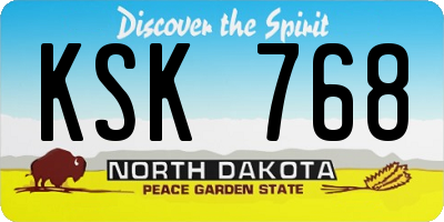 ND license plate KSK768