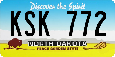 ND license plate KSK772