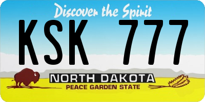 ND license plate KSK777