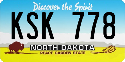 ND license plate KSK778