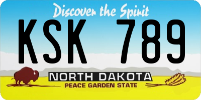 ND license plate KSK789