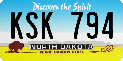 ND license plate KSK794