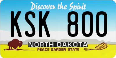 ND license plate KSK800