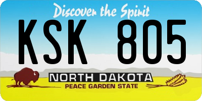 ND license plate KSK805