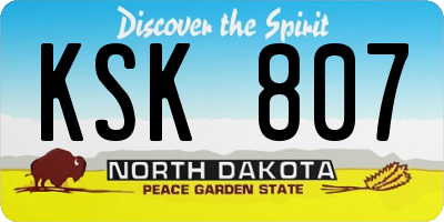 ND license plate KSK807