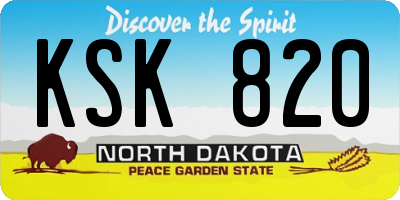 ND license plate KSK820