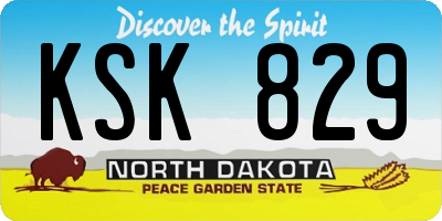 ND license plate KSK829