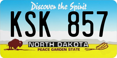 ND license plate KSK857