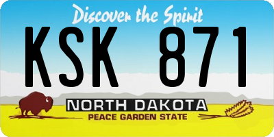 ND license plate KSK871