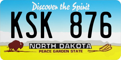 ND license plate KSK876