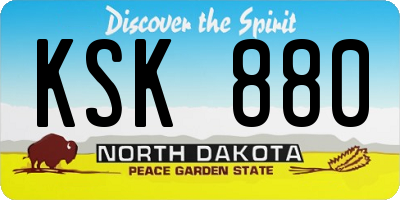 ND license plate KSK880