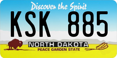 ND license plate KSK885