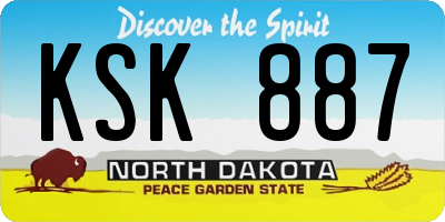 ND license plate KSK887