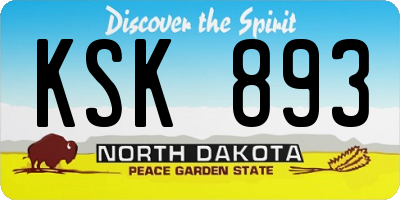 ND license plate KSK893