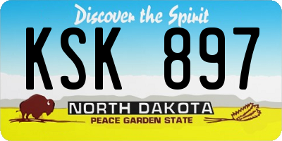 ND license plate KSK897