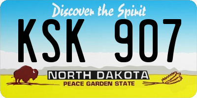 ND license plate KSK907