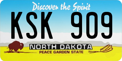 ND license plate KSK909