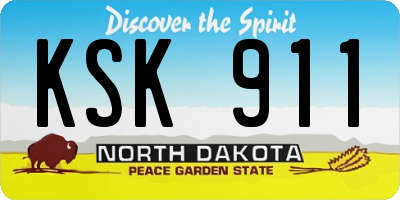 ND license plate KSK911