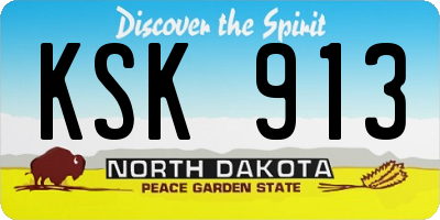 ND license plate KSK913