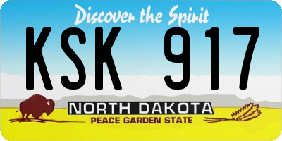 ND license plate KSK917