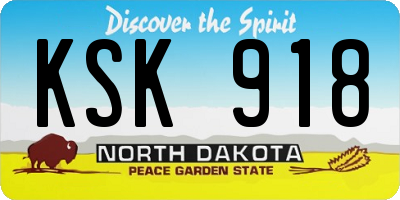ND license plate KSK918