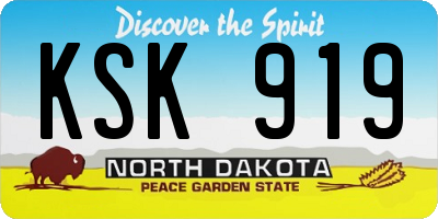 ND license plate KSK919